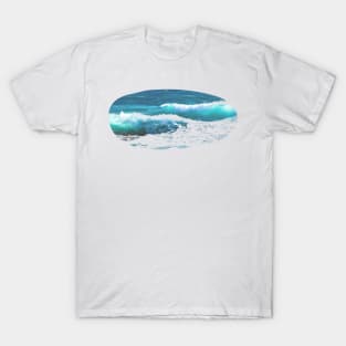 blue white wave design T-Shirt